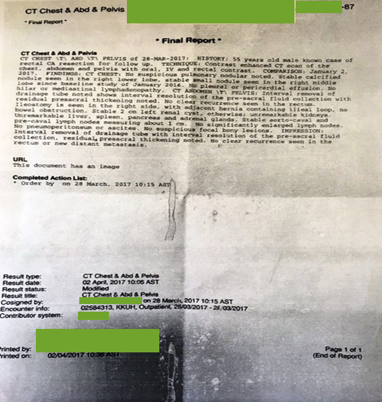 Recovered from Rectal Cancer
