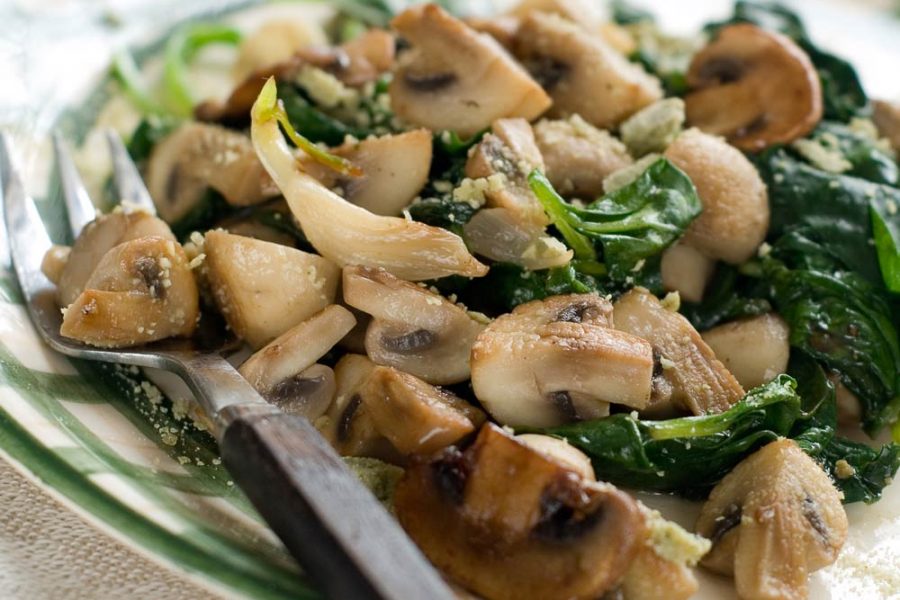 Mushroom Spinach Salad for Cancer