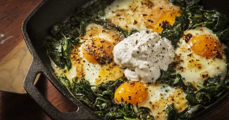 Spinach Eggs Dish for Endometriosis